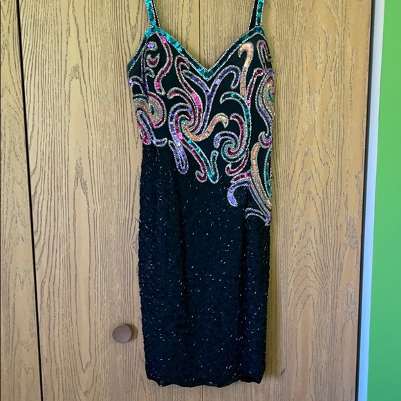 Vintage Beaded Cocktail Formal Dress - Picture 2 of 8